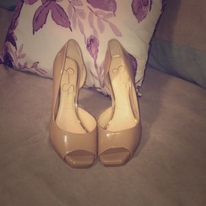 Nude open toe Jessica Simpson heels